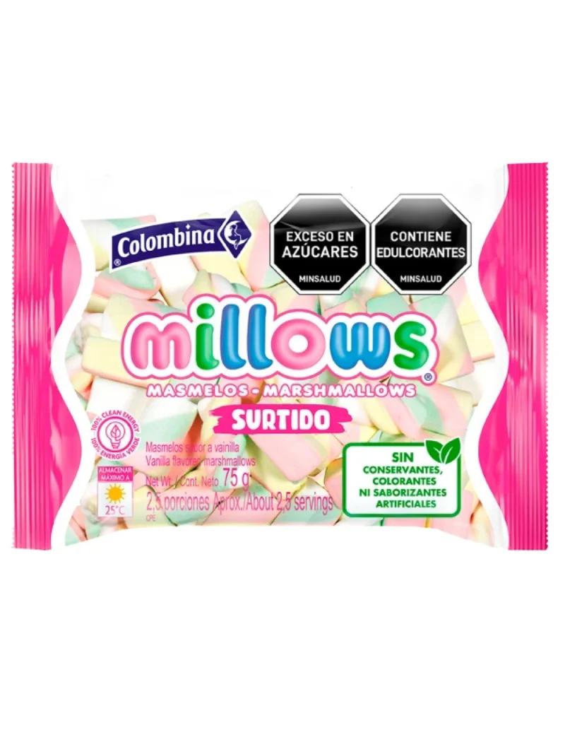 MASMELLOS MILLOWS SURTIDOS  75 GRS