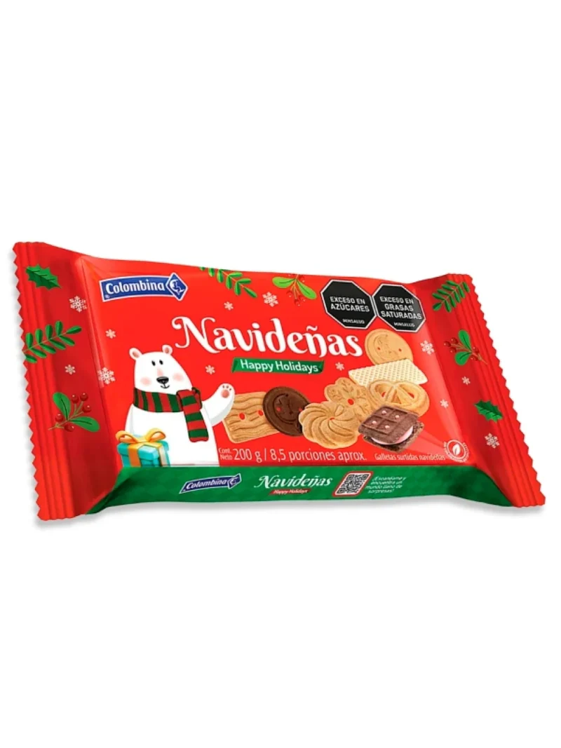 GALLETA PLEGADIZA NAVIDEÑAS COLOMBINA X 200 GRS
